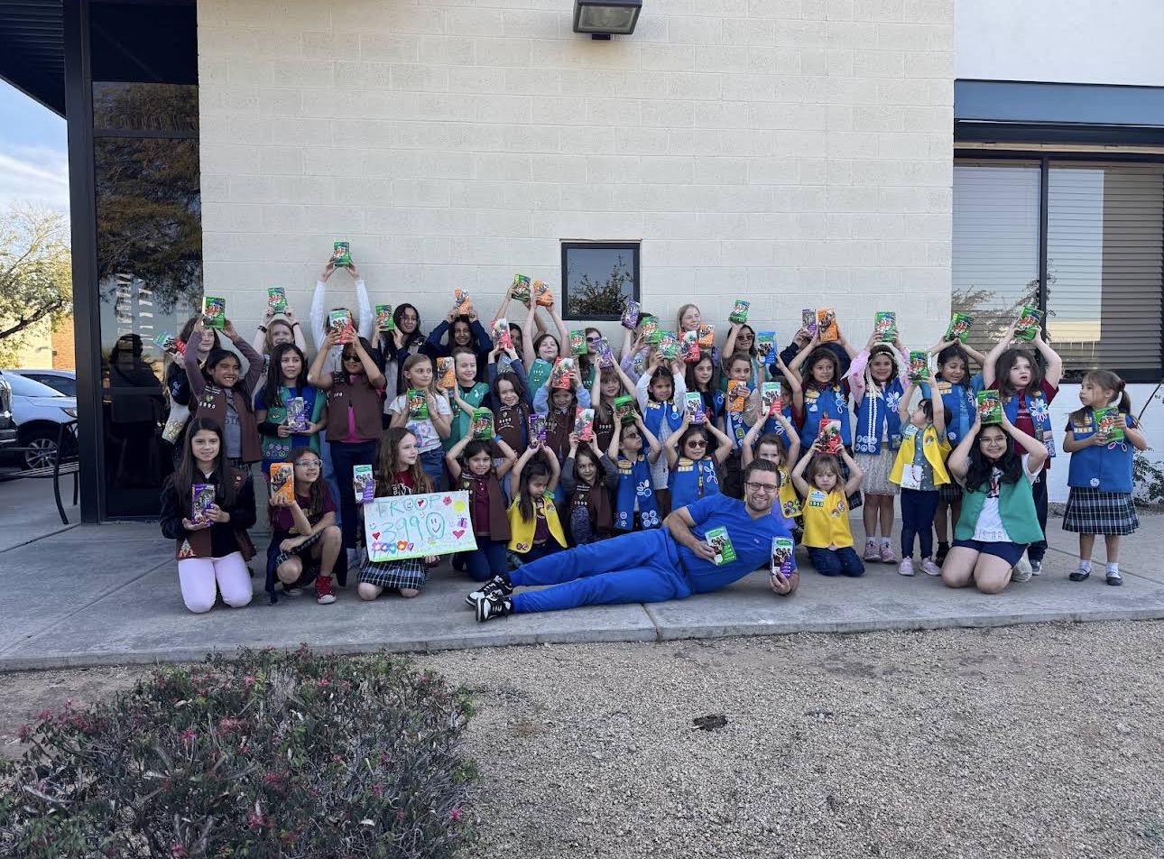 Dr. Frost with a local Girl Scout troop